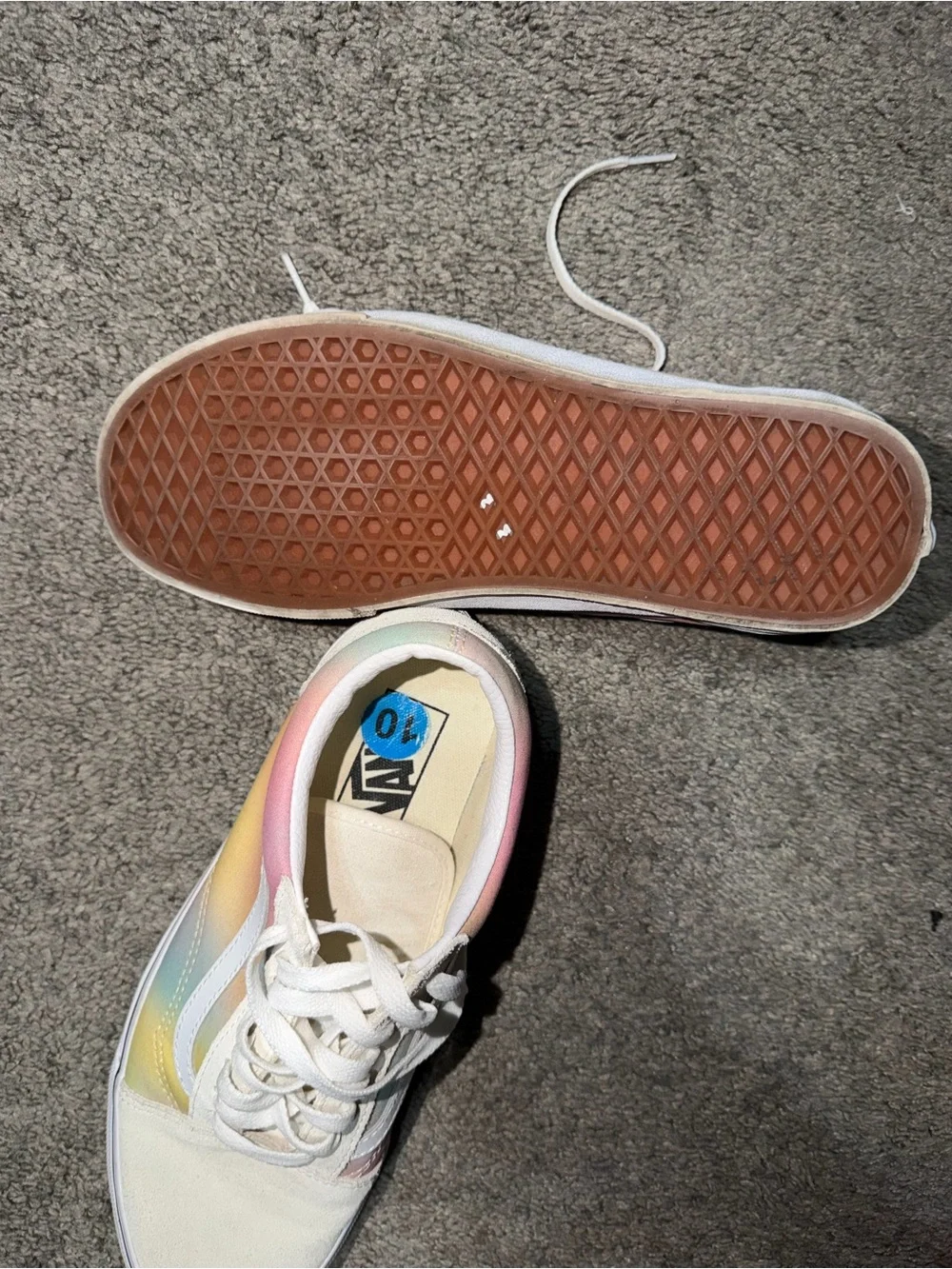 Vans Women's Pastel Rainbow Old Skool Sneakers - White